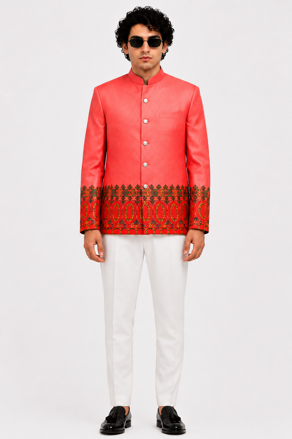 Men's Coral Pink Jodhpuri Bandhgala