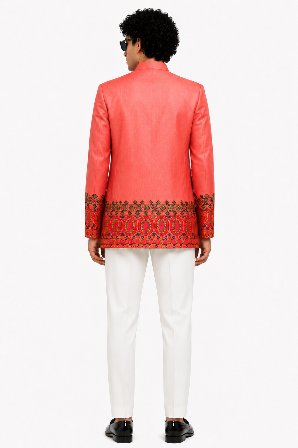 Men's Coral Pink Jodhpuri Bandhgala