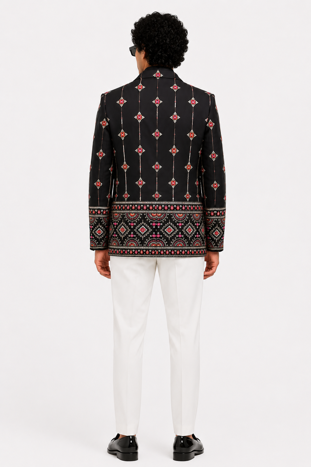 Men's Black Heritage Embroidered Blazer