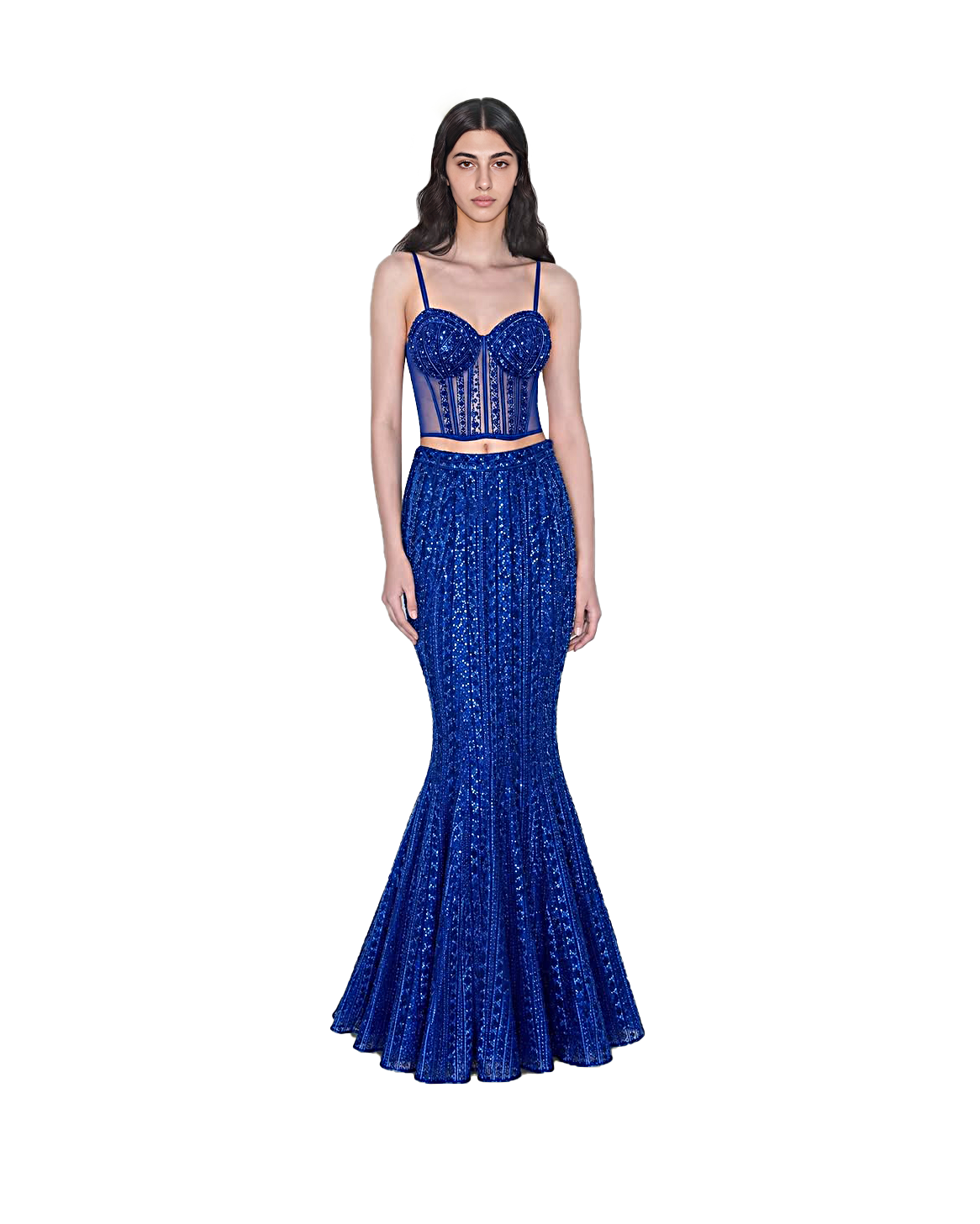 Midnight Blue Embellished Skirt Set
