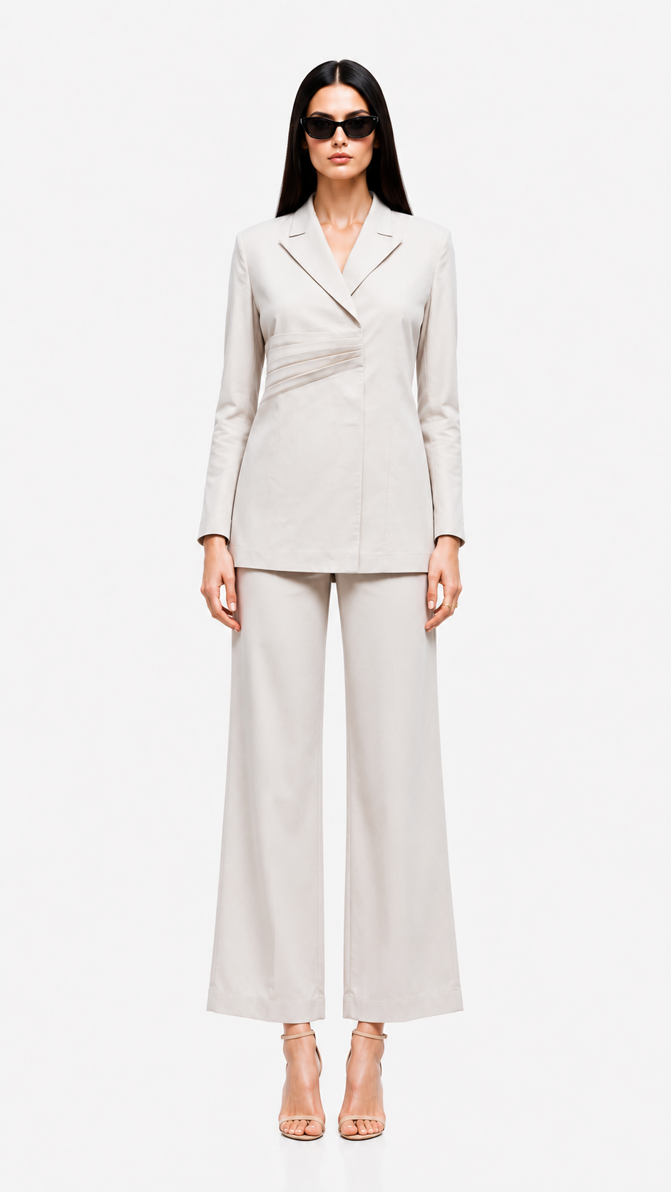 Ivory Tailored Wrap Blazer