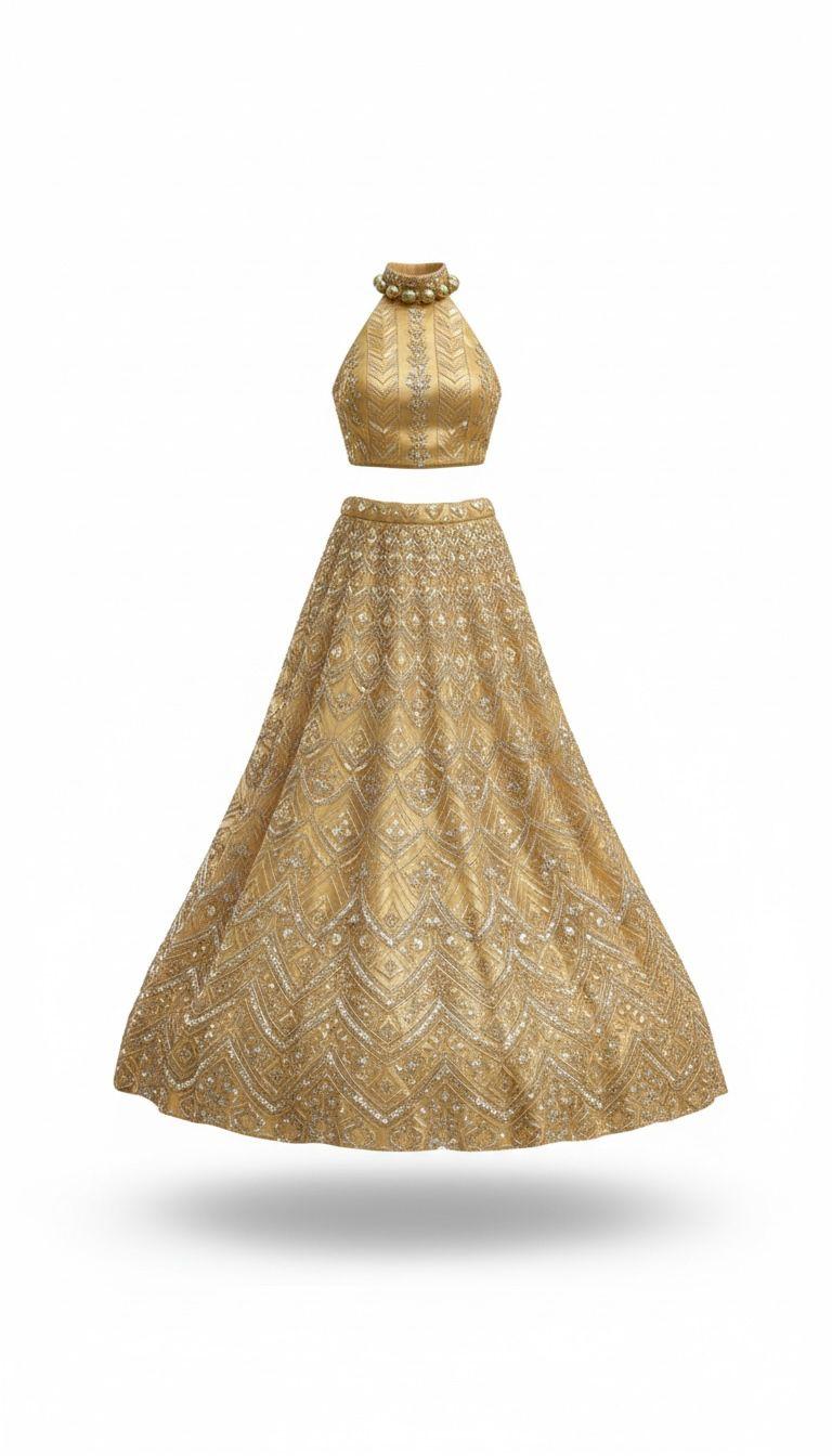 Royal Gold Embellished Choli