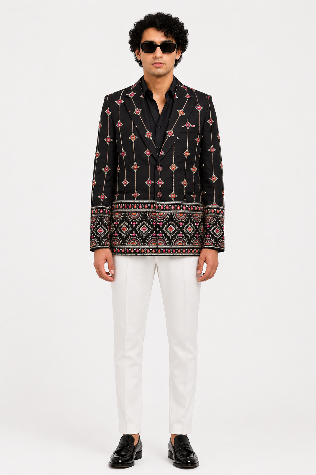 Men's Black Heritage Embroidered Blazer