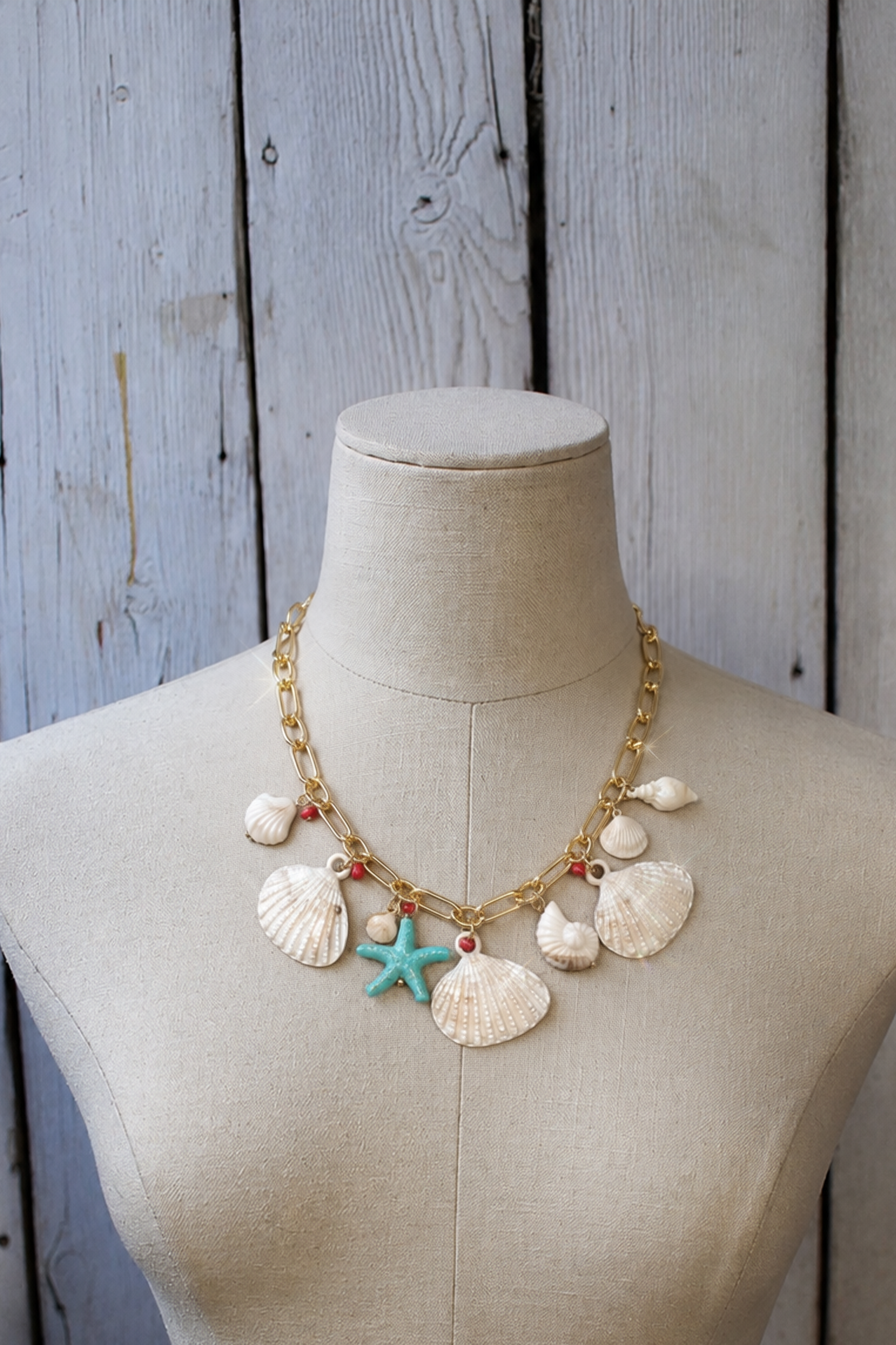 Gold Shell Charm Necklace