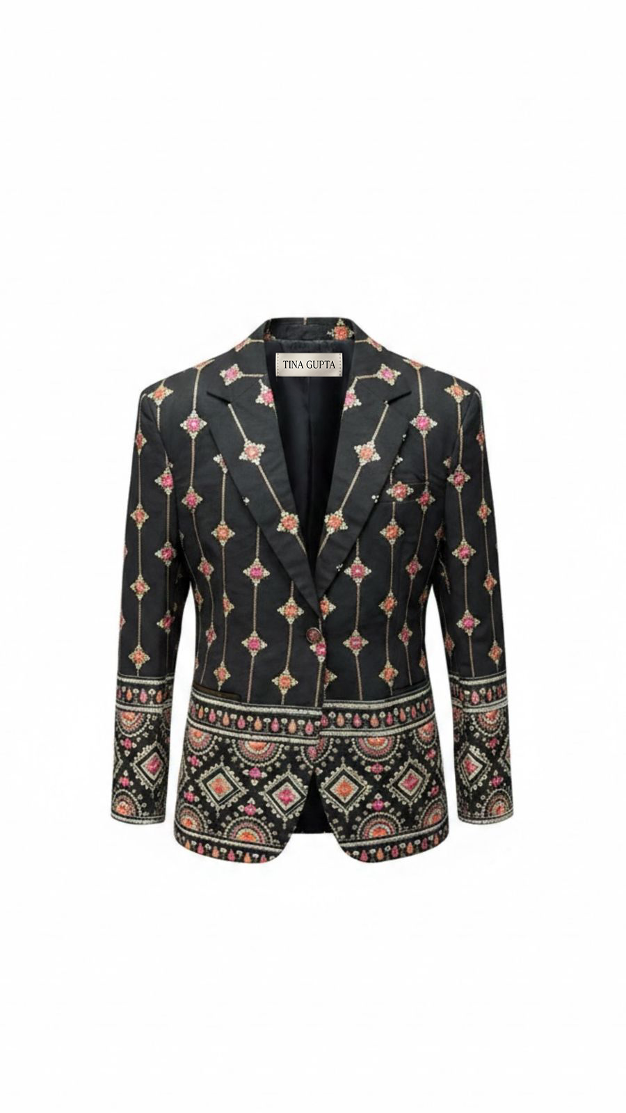 Men's Black Heritage Embroidered Blazer