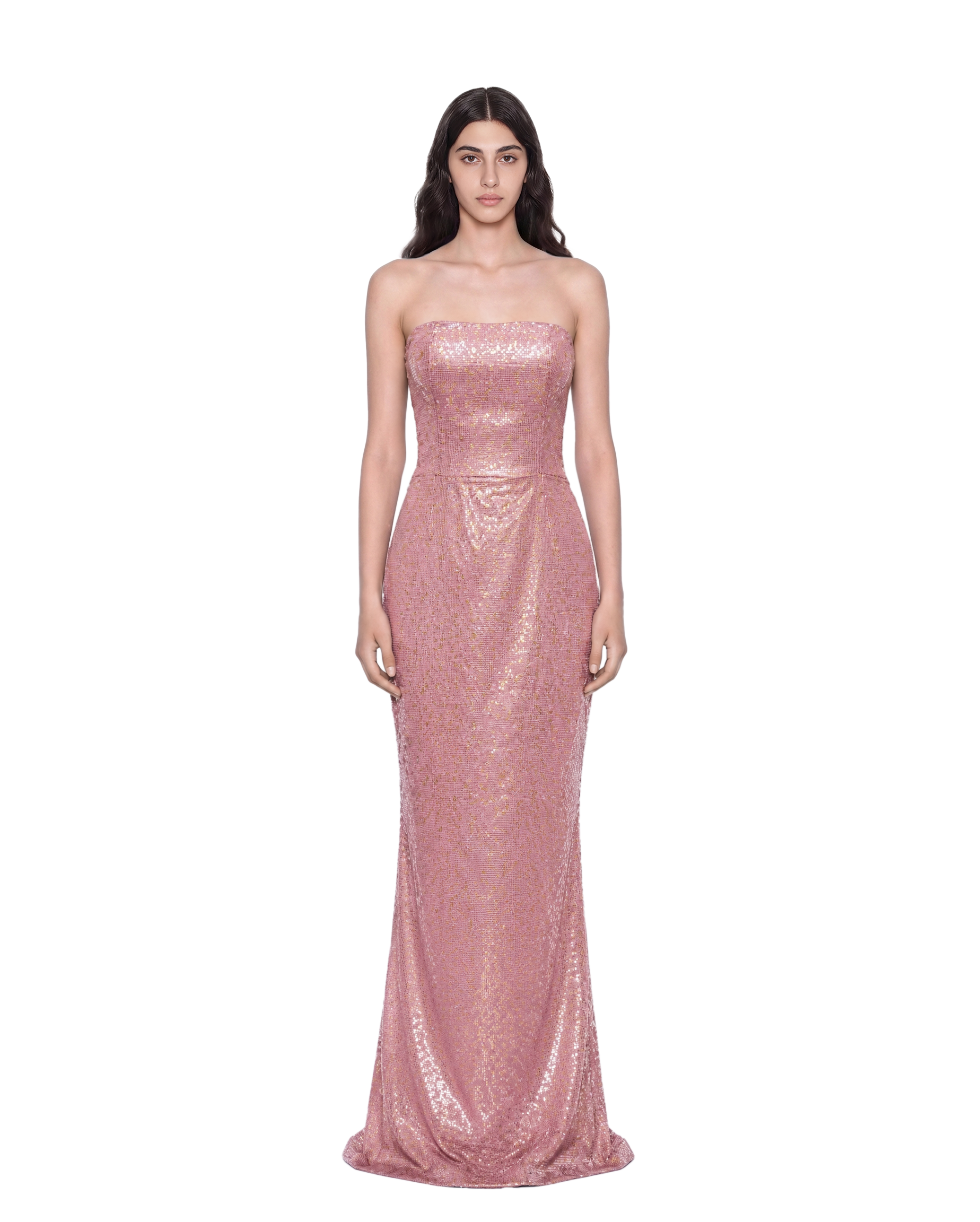 Mauve Shimmer Embellished Gown
